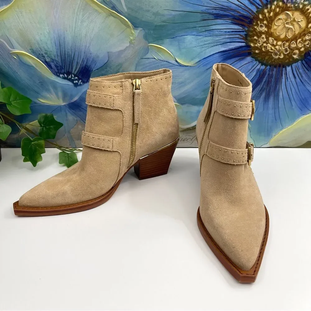 New Dolce Vita Ronnie Western Bootie in Camel Suede Size 6